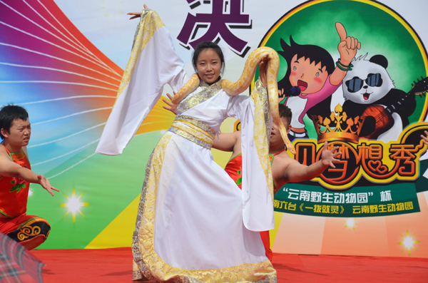 云南野生動(dòng)物園首屆“寶貝夢(mèng)想秀”決賽 “白娘子”助陣 鸚鵡棄場(chǎng)而去