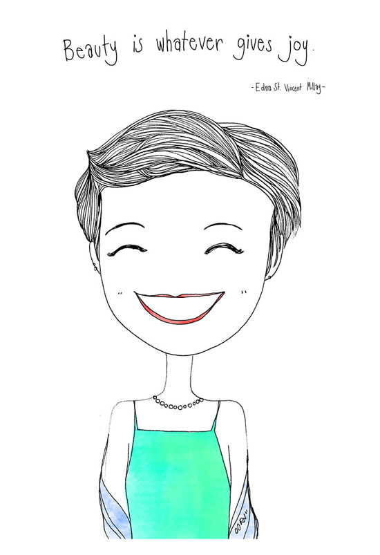 短發(fā)也可以很美：女孩捐掉長發(fā)后畫的勵(lì)志明信片