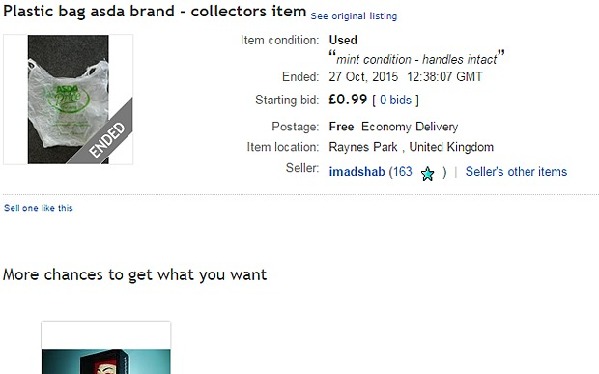 英新規(guī)引發(fā)“血案”，eBay驚現(xiàn)1000英鎊塑料袋