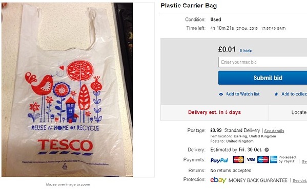 英新規(guī)引發(fā)“血案”，eBay驚現(xiàn)1000英鎊塑料袋