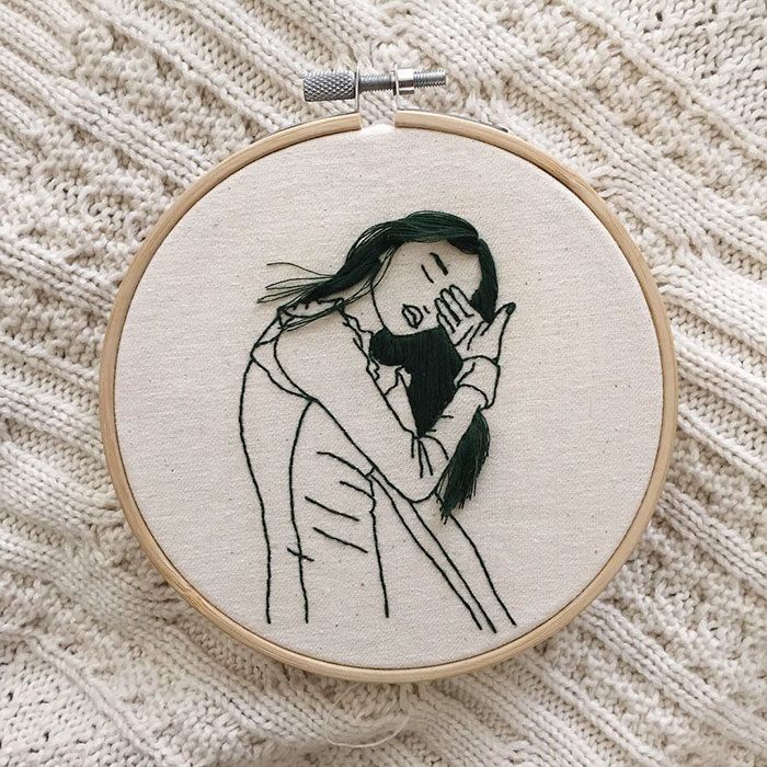 3D刺繡藝術(shù)：奪畫而出的長辮（組圖）