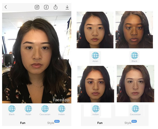 “洗白風(fēng)波”剛平息 外國版美圖秀秀FaceApp又被指種族歧視