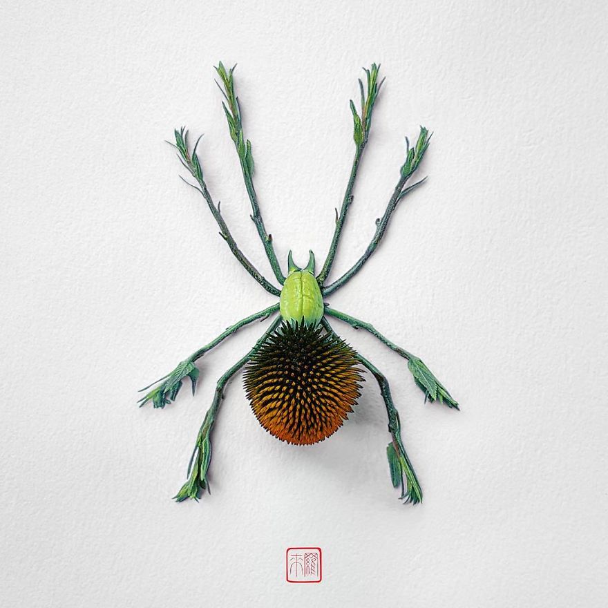 你怕蟲(chóng)子嗎？來(lái)看看這些用花瓣做成的蟲(chóng)子（組圖）