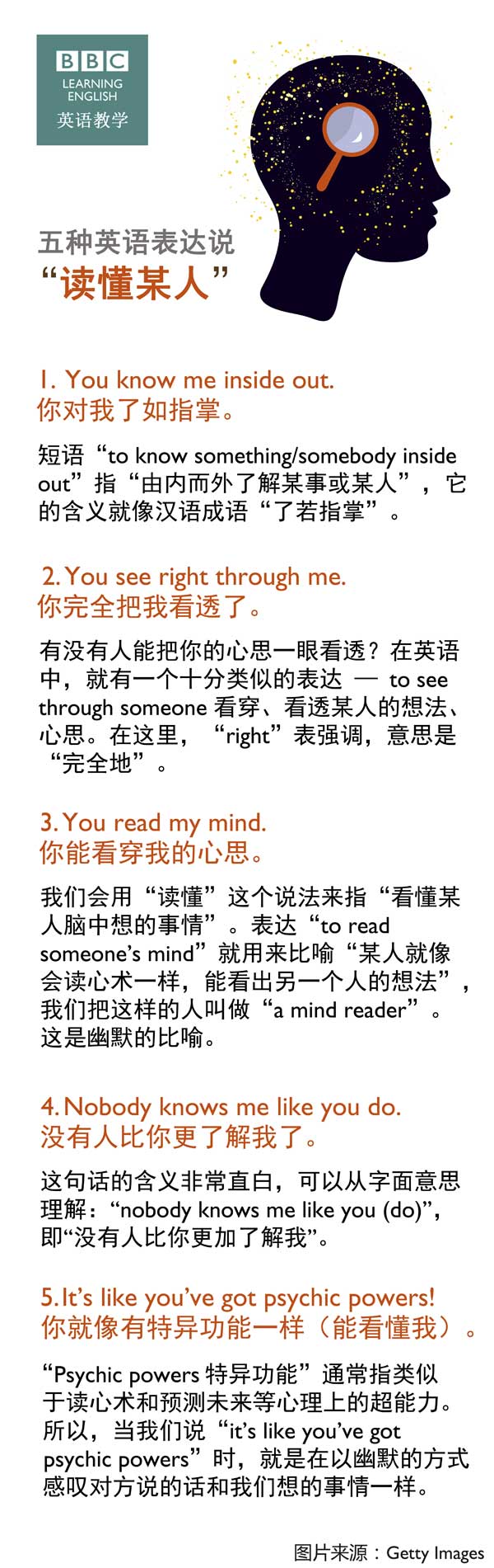 五種英語(yǔ)表達(dá)說(shuō)“讀懂某人”